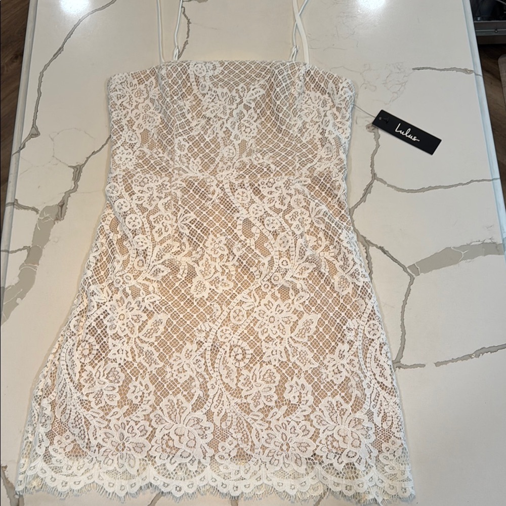 Lulu's NWT Cream Spaghetti Strap Sundress Cocktail size M